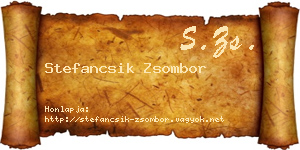 Stefancsik Zsombor névjegykártya